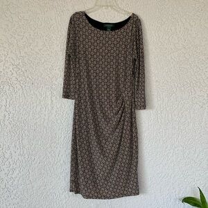 Ralph Lauren Sheath Dress lined green label size 8 stretchy material